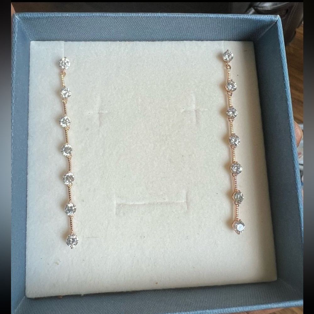 Rosegold Plated Swarovski Elements Dangle Earrings - image 8